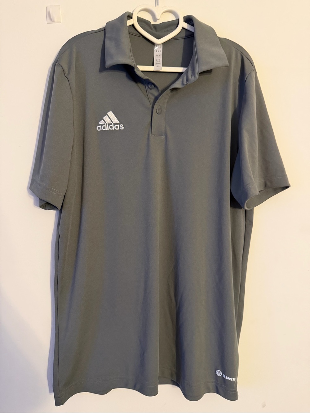 adidas Men’s Slate Gray Polo - Short Sleeve Athletic Golf Shirt